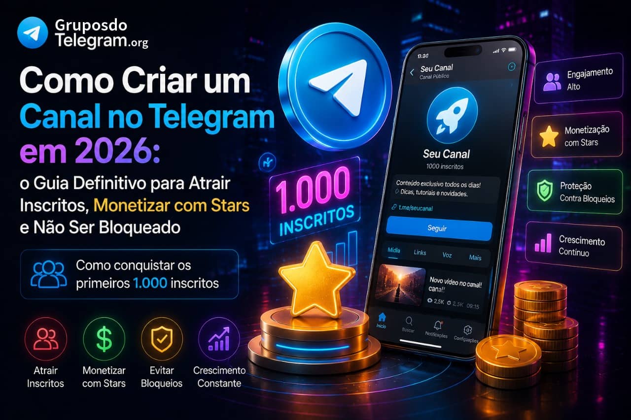 Como Criar um Canal no Telegram em 2026: o Guia Definitivo para Atrair Inscritos, Monetizar com Stars e Não Ser Bloqueado